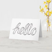 Hand Drawn Hi Hello Art Grüße Text Kunst Karte (Gelbe Blume)