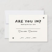 Hand Drawn Illustration Funky Retro Vintage French RSVP Karte (Vorderseite)