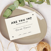 Hand Drawn Illustration Funky Retro Vintage French RSVP Karte