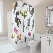 Hand drawn illustration. Seamless pattern. Cute ca Duschvorhang (Beispiel)