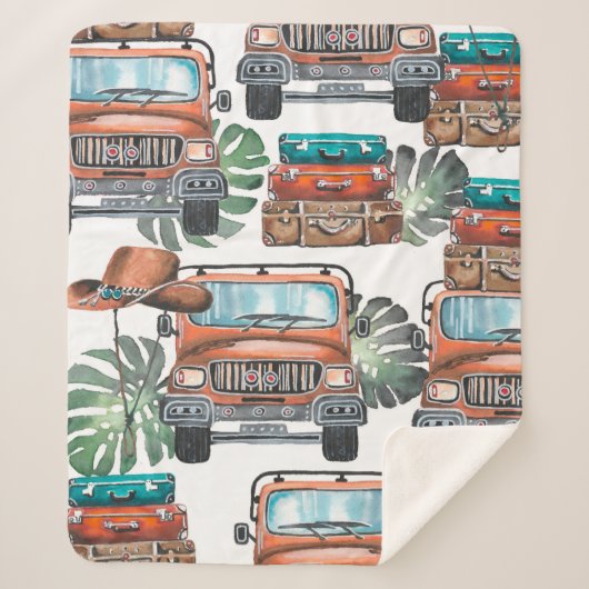 Hand drawn illustration. Watercolor seamless patte Sherpadecke (Vorderseite)