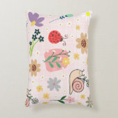Hand drawn illustrations for kids Botanical pink Dekokissen (Vorderseite(Vertikal))