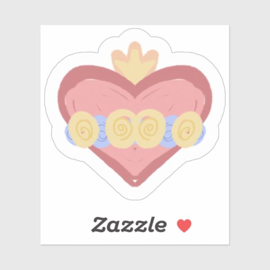 Hand-drawn Immaculate Heart of Mary Sticker (Blatt)