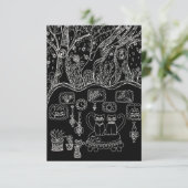 Hand-Drawn Intricate Cats Thank You Card Dankeskarte (Stehend Vorderseite)