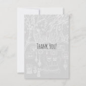 Hand-Drawn Intricate Cats Thank You Card Dankeskarte (Rückseite)
