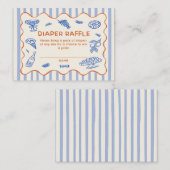 Hand Drawn Italian Baby Shower Diaper Raffle Begleitkarte (Vorne/Hinten)