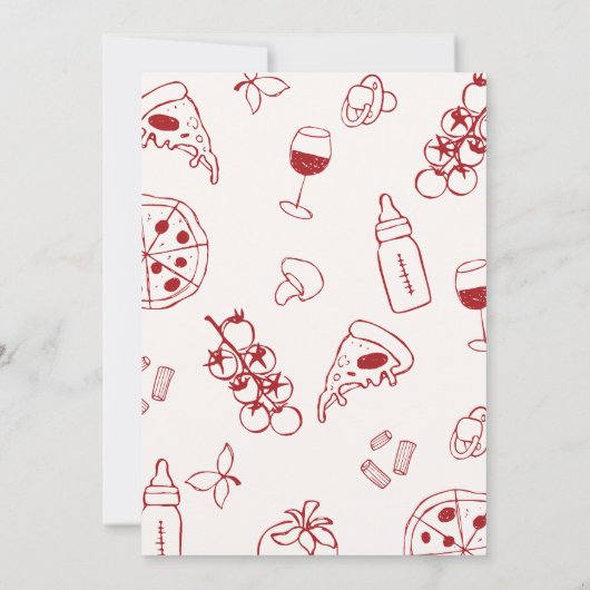 Hand Drawn Italian Ciao Baby Shower Einladung (Rückseite)