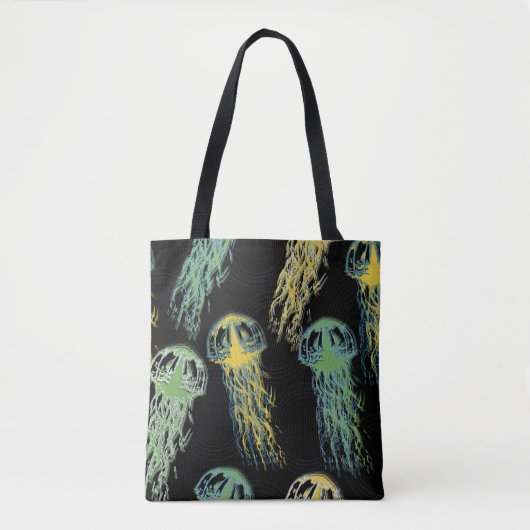 Hand drawn jellyfish texture. Raster hand drawn wa Tasche (Vorderseite)