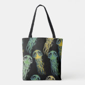Hand drawn jellyfish texture. Raster hand drawn wa Tasche (Rückseite)