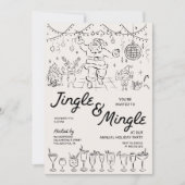 Hand Drawn Jingle und Mingle Weihnachts-Party Einladung (Vorderseite)