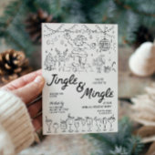 Hand Drawn Jingle und Mingle Weihnachts-Party Einladung