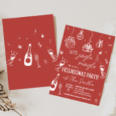 Hand Drawn Jingle und Mingle Weihnachts-Party Einladung