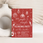 Hand Drawn Jingle und Mingle Weihnachts-Party Einladung