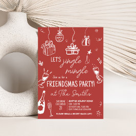 Hand Drawn Jingle und Mingle Weihnachts-Party Einladung