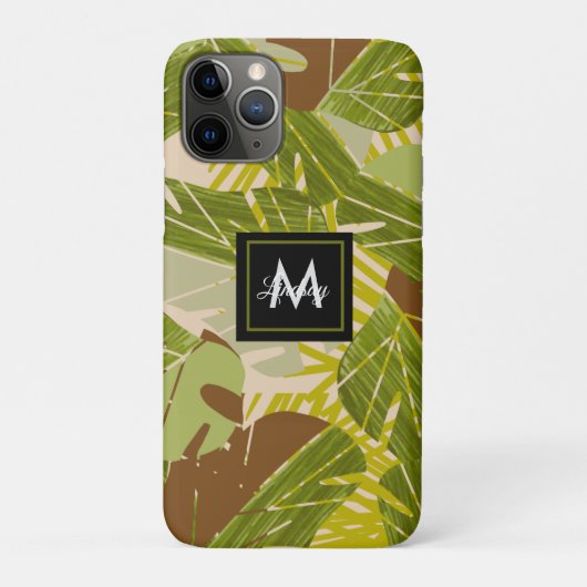 Hand Drawn Jungle Greenery Brown Leaf Case-Mate iPhone Hülle (Rückseite)
