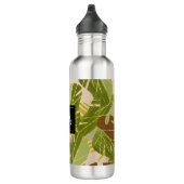 Hand Drawn Jungle Greenery Brown Leaf Edelstahlflasche (Rechts)