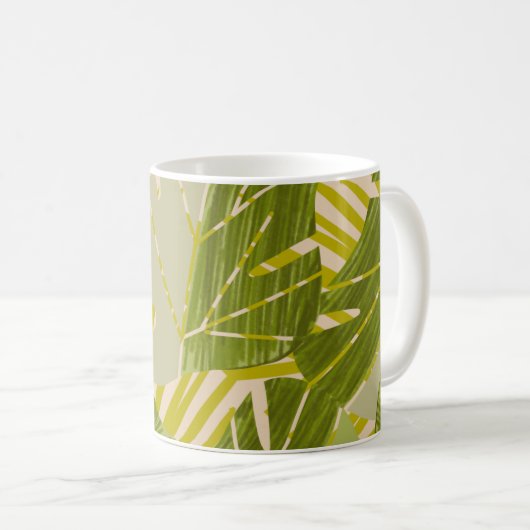 Hand Drawn Jungle Greenery Brown Leaf Kaffeetasse (VorderseiteRechts)