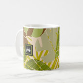 Hand Drawn Jungle Greenery Brown Leaf Kaffeetasse (Vorderseite Links)