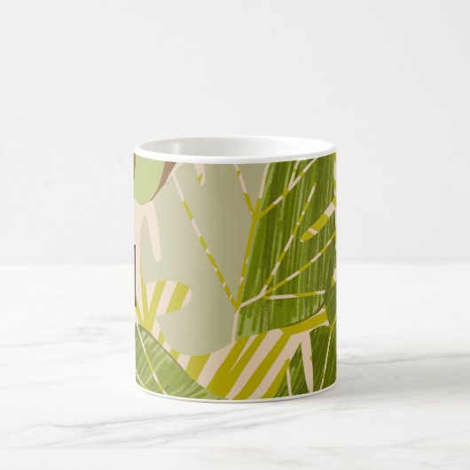 Hand Drawn Jungle Greenery Brown Leaf Kaffeetasse (Mittel)