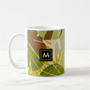 Hand Drawn Jungle Greenery Brown Leaf Kaffeetasse