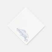 Hand Drawn Just heiratete Taxi Cocktail Hochzeit Serviette (Ecke)