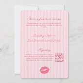 Hand-drawn Kiss The Miss Goodbye Bridal Shower Einladung (Rückseite)