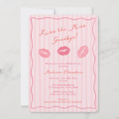 Hand-drawn Kiss The Miss Goodbye Bridal Shower Einladung (Vorderseite)