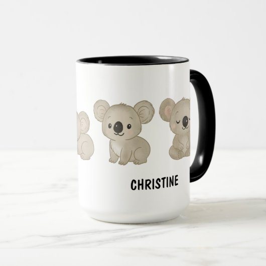 Hand Drawn Koala Bear Custom Cute Tasse (VorderseiteRechts)