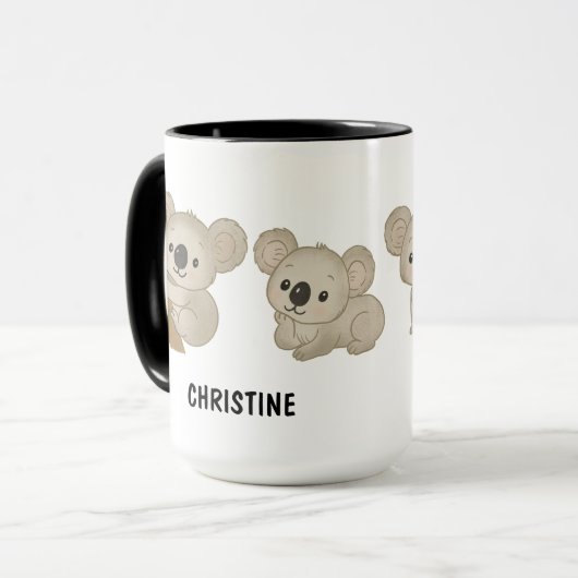 Hand Drawn Koala Bear Custom Cute Tasse (Vorderseite Links)
