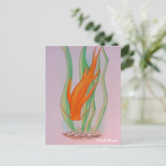 Hand Drawn Koi Carp Postkarte (Stehend Vorderseite)