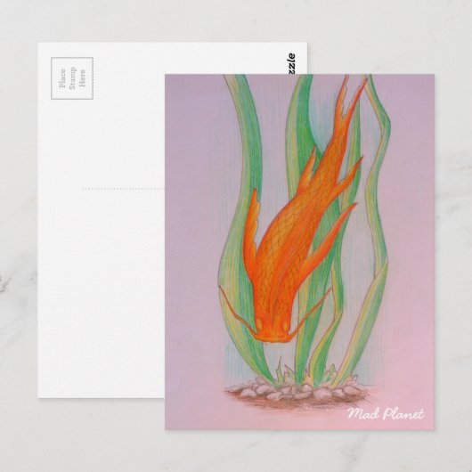 Hand Drawn Koi Carp Postkarte (Vorne/Hinten)