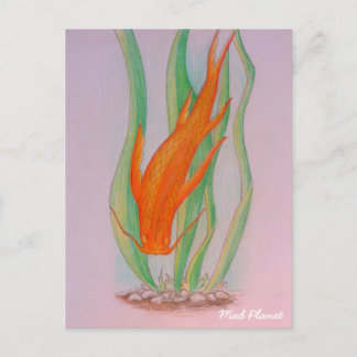 Hand Drawn Koi Carp Postkarte