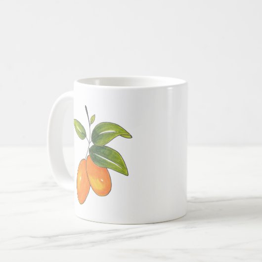 Hand Drawn Kumquats Kaffeetasse (Vorderseite Links)