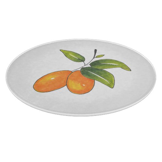 Hand Drawn Kumquats Schneidebrett (Ecke)
