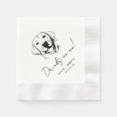 Hand Drawn labrador retrieve Drinks on me Cocktail Serviette (Vorderseite)