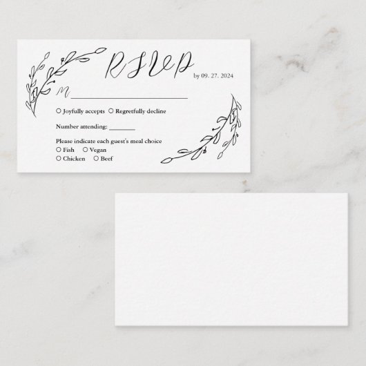 Hand Drawn Laurel UAwg Begleitkarte (Vorne/Hinten)