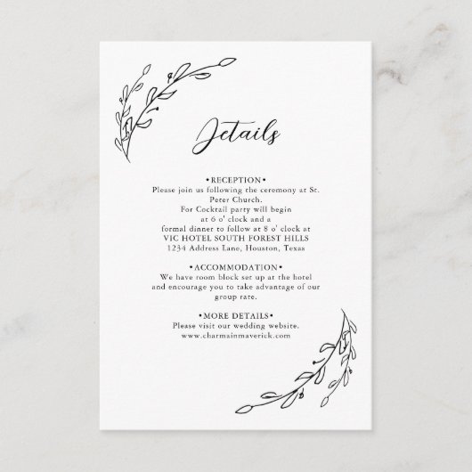 Hand Drawn Laurel Wreath Begleitkarte (Vorderseite)