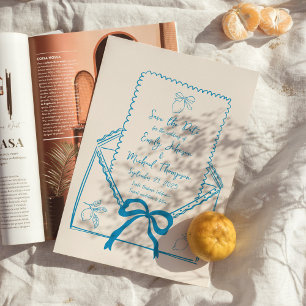 Hand Drawn Lemon Italienisch Save the Date Einladung