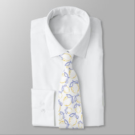 Hand Drawn Lemon Muster Neck Tie Krawatte