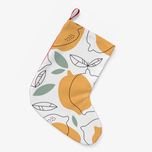 Hand drawn Lemons background. Seamless pattern wit Kleiner Weihnachtsstrumpf (Vorderansicht (hängend))