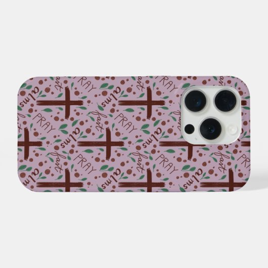 Hand-drawn Lenten Cross and Roses IPhone Case Hülle (Rückseite (Horizontal))