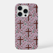 Hand-drawn Lenten Cross and Roses IPhone Case Hülle (Rückseite)