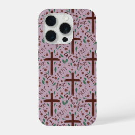 Hand-drawn Lenten Cross and Roses IPhone Case 15 Pro Hülle