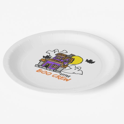 Hand Drawn Little Boo Crew Halloween Pappteller (Schrägansicht)