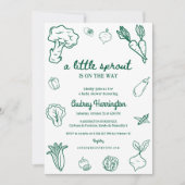 Hand Drawn Little Sprout Locally Grown Baby Shower Einladung (Vorderseite)