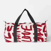 Hand-Drawn Love Pattern Playful Modern Romantic Duffle Bag (Vorderseite)