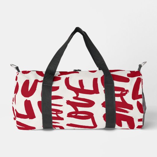 Hand-Drawn Love Pattern Playful Modern Romantic  Duffle Bag (Vorderseite)