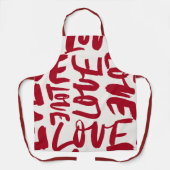 Hand-Drawn Love Pattern Playful Modern Romantic Schürze (Vorderseite)