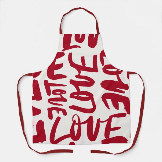 Hand-Drawn Love Pattern Playful Modern Romantic Schürze (Vorderseite)
