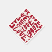 Hand-Drawn Love Pattern Playful Modern Romantic Serviette (Ecke)